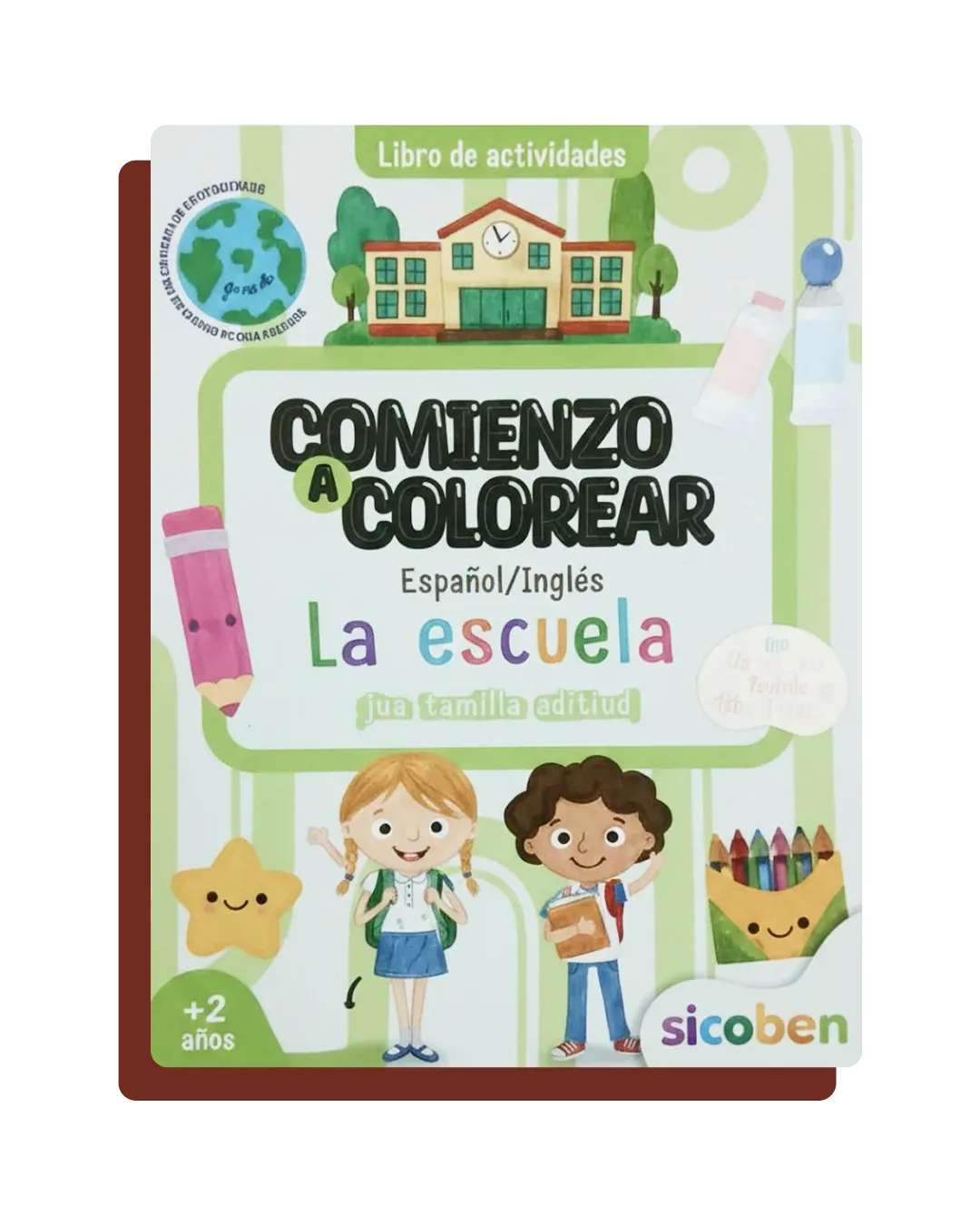 Comienzo a colorear La Escuela ( con stickers)