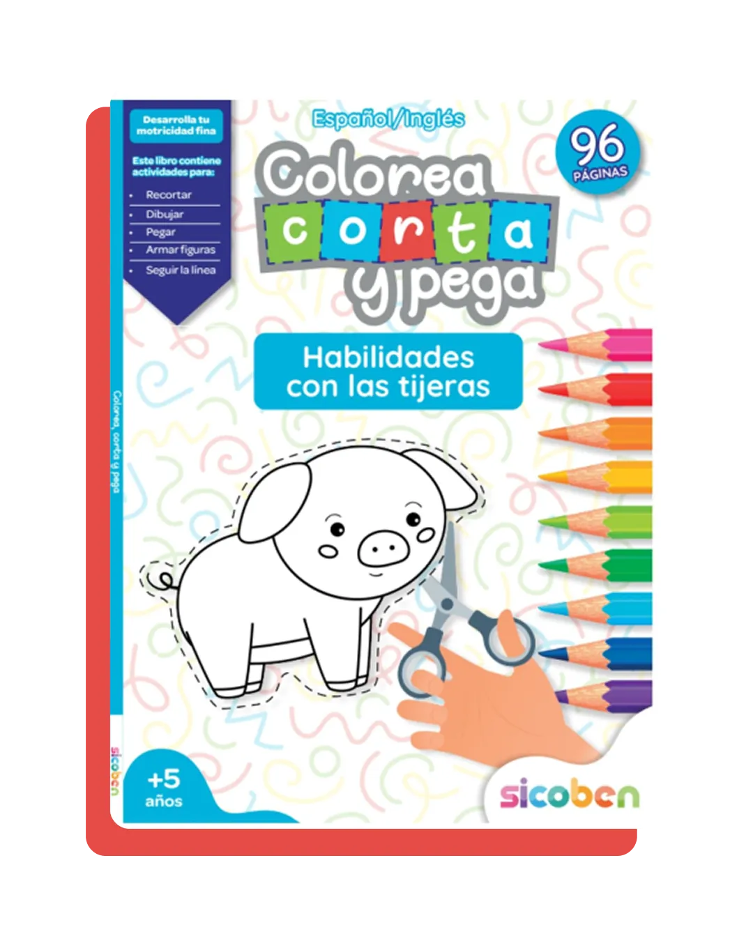 Colorea corta y pega (Habilidades con las tijeras)